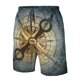 thumbnail image 4 of Balery Vintage Compass Traje de Baño Estilo Hawaiano para Hombre, Shorts de Secado Rápido con Bolsillos-X-Large, 4 of 6