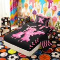 thumbnail image 2 of Erosebridal Pink Drip Letter K Twin Sheet Sets, Cute Baseball Sport Bedding for Girls and Boys, 3 Pieces, 1 Flat Sheet, 1 Fitted Sheet and 1 Pillowcase, 2 of 6