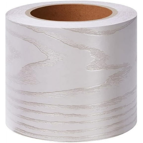 5 Meters Silver White Wood Wallpaper Peel Border Sticker & Stick Border Sticker Wall Covering Kitchen Bathroom Bedroom Tiles Decor Sticker,Large Waterproof Wallpaper Border (16.4ft x 3.9in)