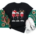thumbnail image 2 of Maycaur, sombreros de Navidad de copa de vino para mujer, camiseta negra, regalos de Navidad, camiseta de dibujos animados, camiseta Harajuku de moda de Año Nuevo, 2 of 4