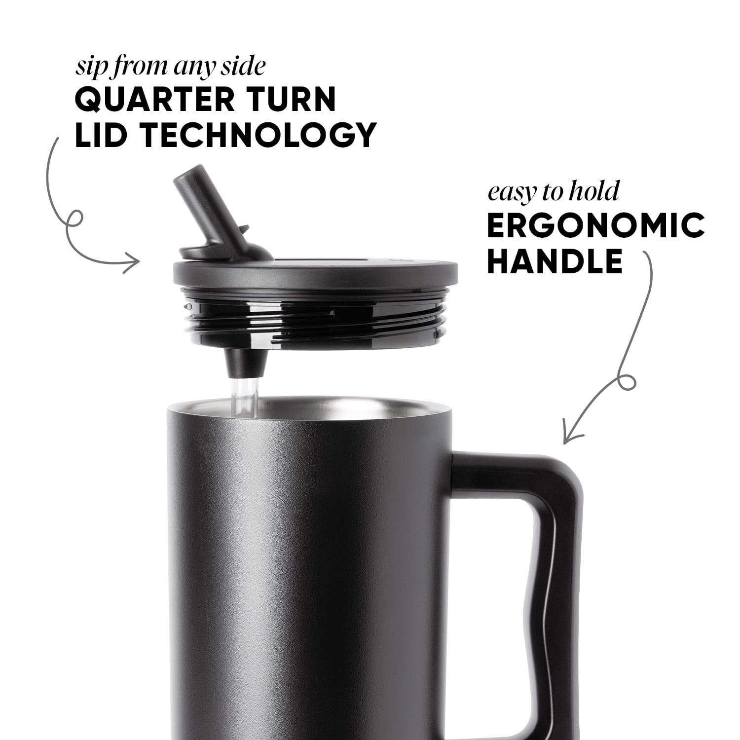 Simple Modern 30 fl oz Insulated Stainless Steel Trek Tumbler with Folding Straw Lid|Coconut Pearl