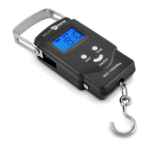 Digital Fishing Scale 110lb/50kg with Built-in Measuring Tape,ABS Floating Fish Gripper,Fishing Tool Kit JARISE Fish Scale Digital Weight Black