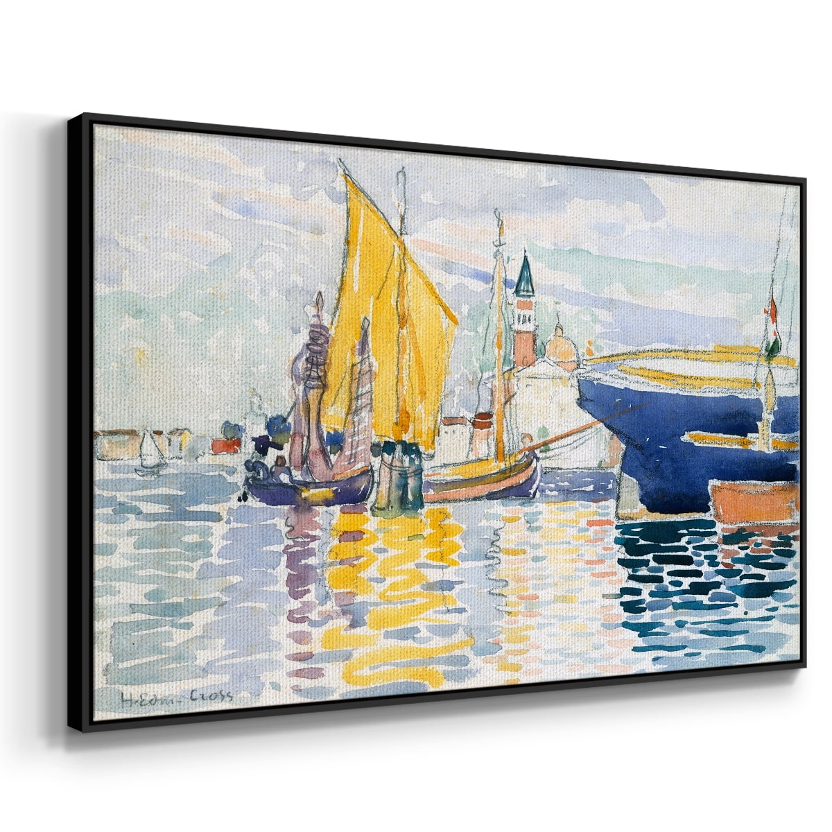 Vintage Landscape-CXL By Wexford Home Framed in Black Wood Gallery Wrapped Canvas 25 in. x 37 in.