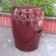 thumbnail image 4 of International Caravan Tasseled Drum Ceramic Garden Stool, 4 of 4