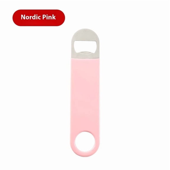 Beer Opener Flat Stainless Steel Coated Opener for Bar Bartenders Party Home Kitchen Gift Father's Day Valentine Birthday Pink