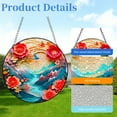 thumbnail image 2 of Cut Flower Landscape Stained Glass Suncatcher Colored Handmade Window Hangings Glass Suncatcher Crafts Kits for Indoor Garden Christmas Decoration 16x16cm(1), 2 of 7