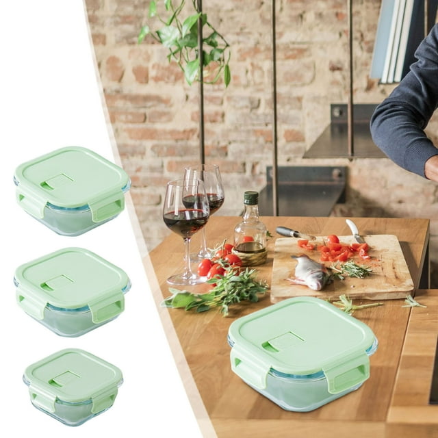 Sentmoon Food Storage Container Airtight Food Storage Containers Glass Bento Box Can Be Microwave Oven Students Heated Lunch Box Office Fresh-keeping Box