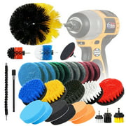 31Piece Drill Brush Attachments Set, Scrubbing Pads & Sponge, Power Scrubber Brush with Extend Long Attachment All Purpose Clean for Home & Auto