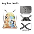 thumbnail image 4 of Pofeuu Bluey for Water-Resistant 210D Drawstring Bag Compact Foldable Design Gym Yoga Travel Essentials Lightweight Carryall-Small, 4 of 6