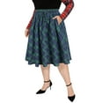 thumbnail image 3 of CASSIE LIZ Plus Size Spring Skirts 2X Drawstring Stretchy Skirts Plaid Green Pocket Skirt 2XL 18W 20W, 3 of 4
