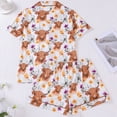 thumbnail image 5 of XIAONU Women's Shorts Pajama Set Highland Cow Short-Sleeve Shirt Soft Cute Casual Comfortable Sleep Wear Set, 5 of 9