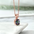 thumbnail image 4 of Gem Stone King 3.63 Ct Oval Green Mystic Quartz 18K Rose Gold Plated Silver Pendant, 4 of 4