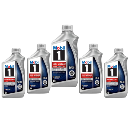 Engine Motor Oil MOBIL 1 103767 Advanced Full Synthetic SAE 5W-30 Pack of 5