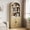 Natural, variant on Memoryfield 5 Shelf Arched Bookcase, 71.7" Tall Farmhouse Wooden Bookshelf, Open Display Storage Rack for Living Room, Home Office, White
