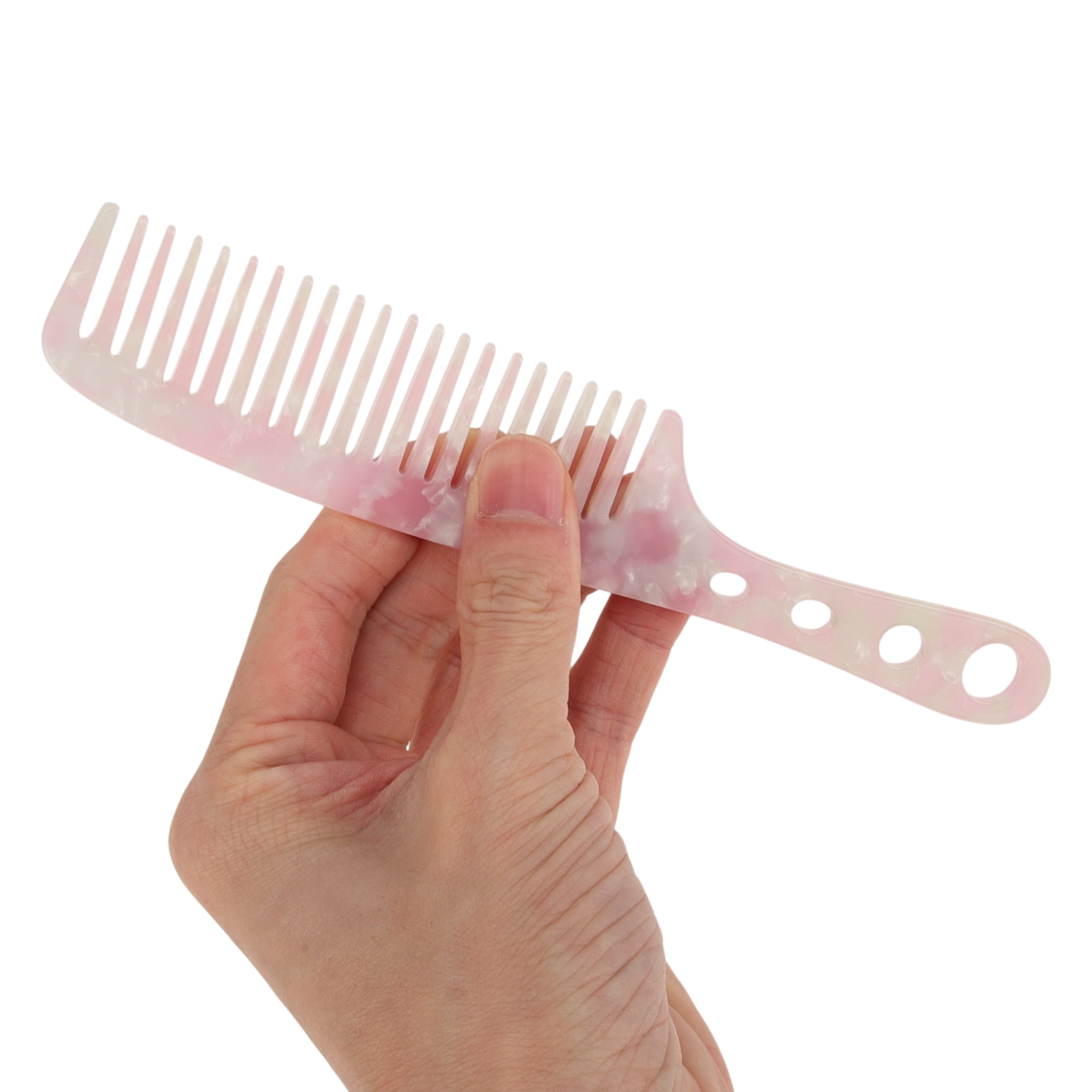 Unique Bargains 1 Pc Lightweight Exquisite Long Handle Hair Comb for All Hair Types Pink