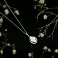 thumbnail image 4 of Rosec Jewels - Lab Diamond Teardrop Pendant with Chain (6X8 mm Oval, EF-VS Quality) - Necklace for Anniversary, 18K White Gold, 4 of 8