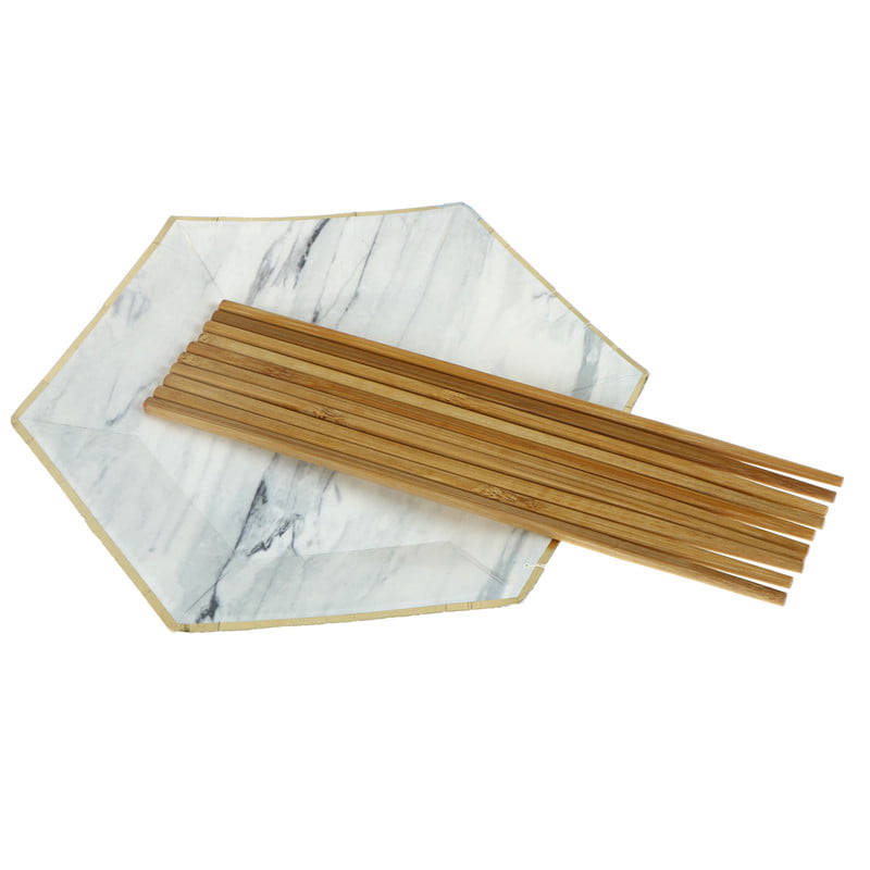 5pairs Reusable Natural Wavy Wood Chopsticks Chinese Chop Sticks Food Sticks Bv! 