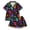 H488 Black, variant on SJLDQY Halloween Girls Pajama Sets Skull Print Short Sleeve Shirts and Shorts 2 Piece Sets Casual Hallowmas Sleepwear Button Down Pjs for Girls