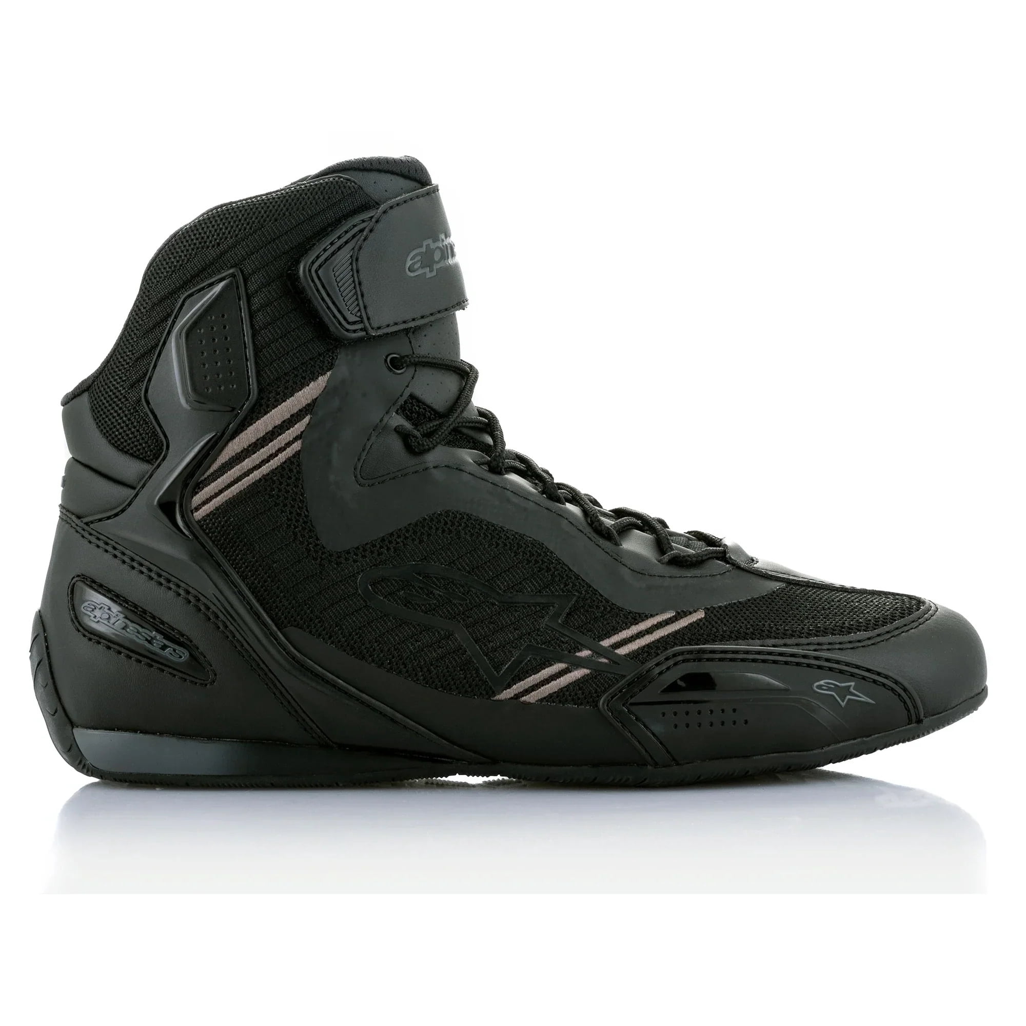 Alpinestars Faster-3 Rideknit Mens Motorcycle Shoes-Black/Black 