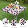 thumbnail image 4 of Red White Blue Baseballs and Stars Pattern Square Fitted Tablecloth with Elastic Edge,Square Table Cover,Washable Elastic Table Cover for Home Kitchen Party Decor 36"x36", 4 of 6