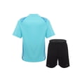 thumbnail image 2 of Sinleey Kids Boys Football Training Uniform Soccer Jersey Short Sleeve Shirts with Drawstring Mesh Sky Blue S, 2 of 7