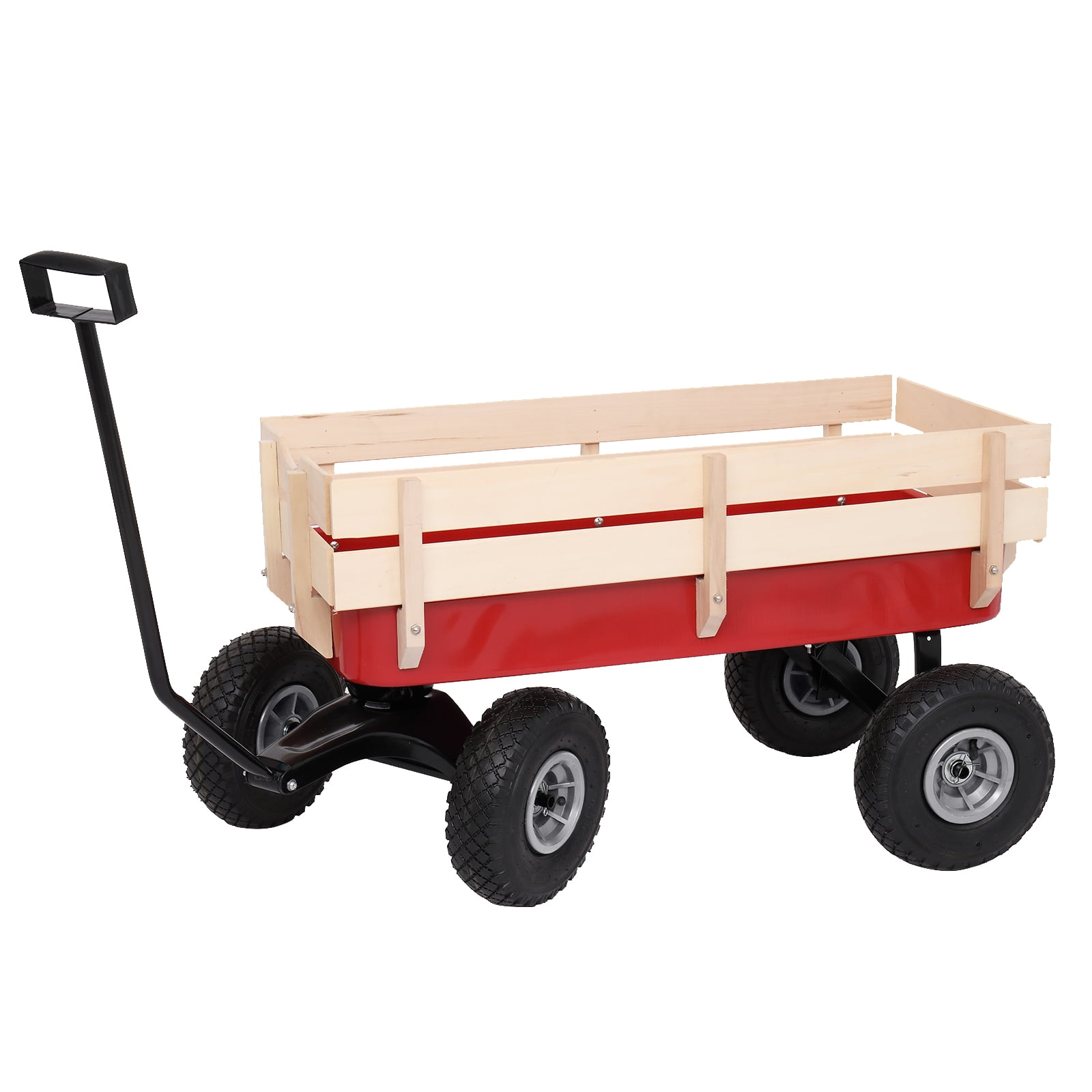 Garden Wagon Iron Wood Four Wheel, 97x43x78cm