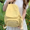 thumbnail image 6 of HUISZJ Nylon School Backpack, Women Multi-Pocket Backpack, Adjustable Shoulder Strap Daypack for Travel School Work (Yellow), 6 of 8