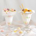thumbnail image 2 of Juego de 2 cuencos para helado Art Deco de cristal, fondo más grueso, apto para congelador, apto para lavavajillas, elegante diseño de tulipán para postres, ensaladas, frutas y cócteles, 2 of 6