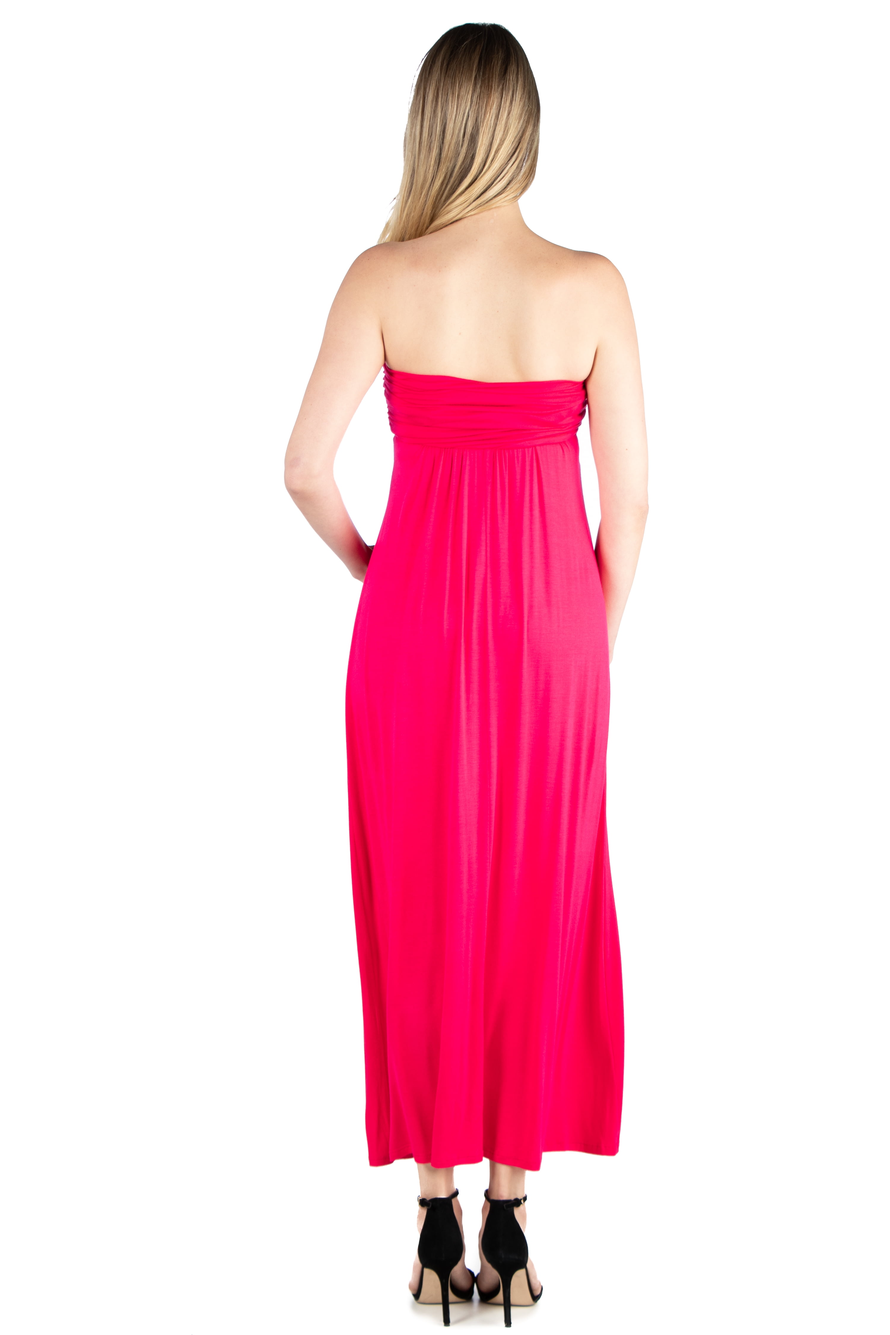 24seven Comfort Apparel Maternity Strapless Maxi Dress