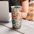 thumbnail image 4 of 20oz Tumblers Fall Pumpkins and Leaves Pattern Stainless Steel Vacuum Insulated Double Wall Travel Tumbler Cups Mug with Lid and Straw,Cleaning Brush for Cold & Hot Drinks, 4 of 7