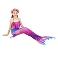 thumbnail image 4 of 【Uhome】3PCS 3-12Y Girls Mermaid Bathing Suit Hot Spring Bikini Swimsuits with Fish Tail Kids Beach Costume Set, 4 of 7