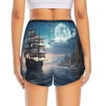 thumbnail image 2 of Lsque Moonlit Sea Sailboat Printed Women's Running Shorts with Liner Pockets,Elastic Quick Dry Workout Athletic Gym Yoga Shorts,Womens High Waist Shorts-Large, 2 of 9