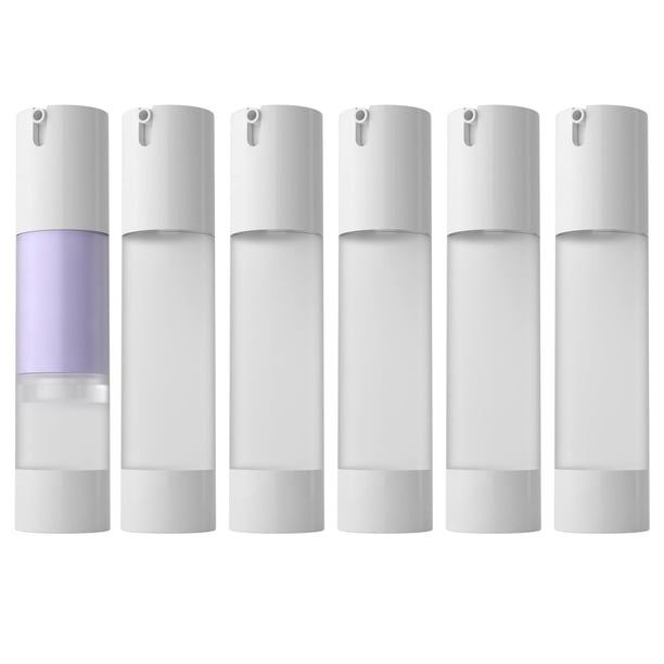Botella con bomba Airless Longway 50 ml/1.7 oz para viajes (x6) esmerilada