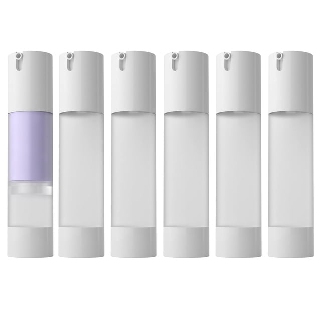 Botella con bomba Airless Longway 50 ml/1.7 oz para viajes (x6) esmerilada