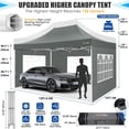 thumbnail image 3 of COBIZI 10x15 Canopy Tent with 4 Sidewalls,Heavy Duty Pop Up Canopy Tent for Parties Wedding,Commercial Canopy with Roller Bag,UV 50+&Upgraded Waterproof,Thickened Legs,Gray, 3 of 10