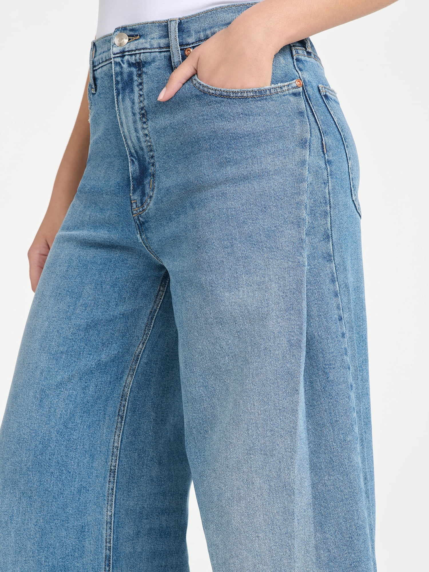 Sofia Vergara Women's and Women's Plus Pleated Wide Leg Jean, Sizes 0-26W