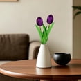 thumbnail image 3 of QWUIIOMJPY Dark Purple Real Touch Artificial Tulip 13.39in Single Fake Bud, Floral Stem for Farmhouse Holiday Table Displays, Cost Effective Vase Filler, 3 of 5