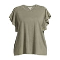 thumbnail image 5 of Terra & Sky Women's Plus Size Flutter Sleeve Knit Top, 5 of 5