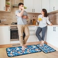 thumbnail image 6 of Blue Crystal Abstract Kitchen Mat Set of 2 Cushioned Non Slip Rugs for Bedroom Floor Runner Mats, 6 of 7