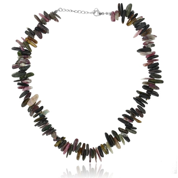Gem Stone King Women's 16 inch Tourmaline Tumble Chip Necklace