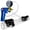 Blue + Gauge, variant on LeLuv Vibrating Buddy Penis Pump | Blue Maxi Ergonomic Handle | Double-Ended 18 inch Length x 1.75 inch Diameter Cylinder