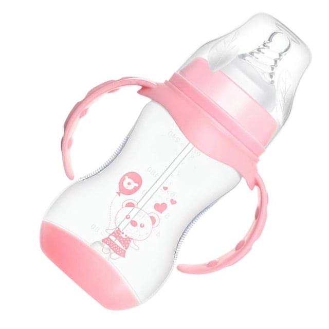 Toddler Cup Wide Caliber for Water Drinking 1Pcs Baby Bottle Pink Color