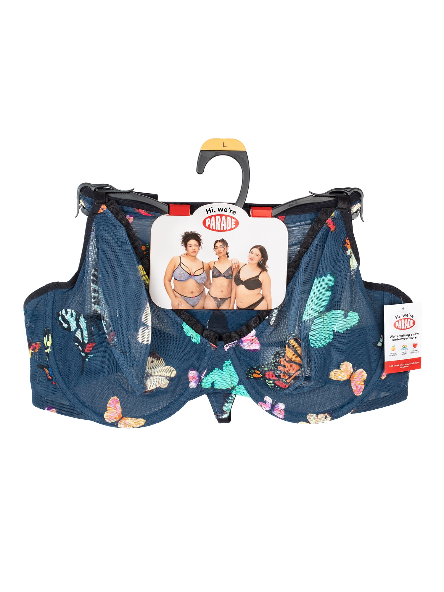 Parade Mesh Underwire Bra Set, Sizes XS to 3XL, Nylon Spandex