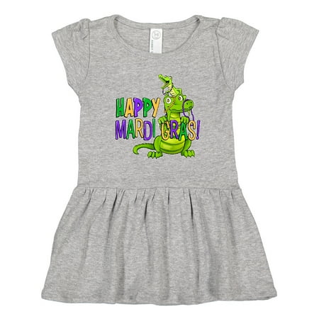 

Inktastic Happy Mardi Gras Big and Little Alligators with Beads Girls Toddler Dress