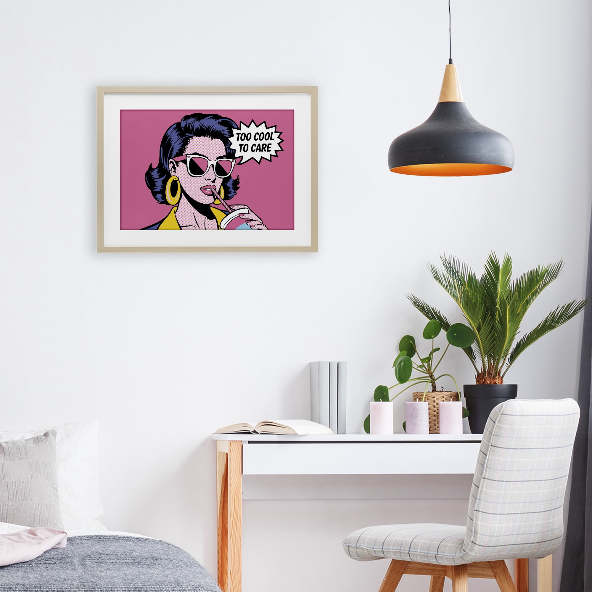 Stupell Industries Too Cool To Care Iconic Birch Framed Print Under Glass, design by Andreas Magnusson