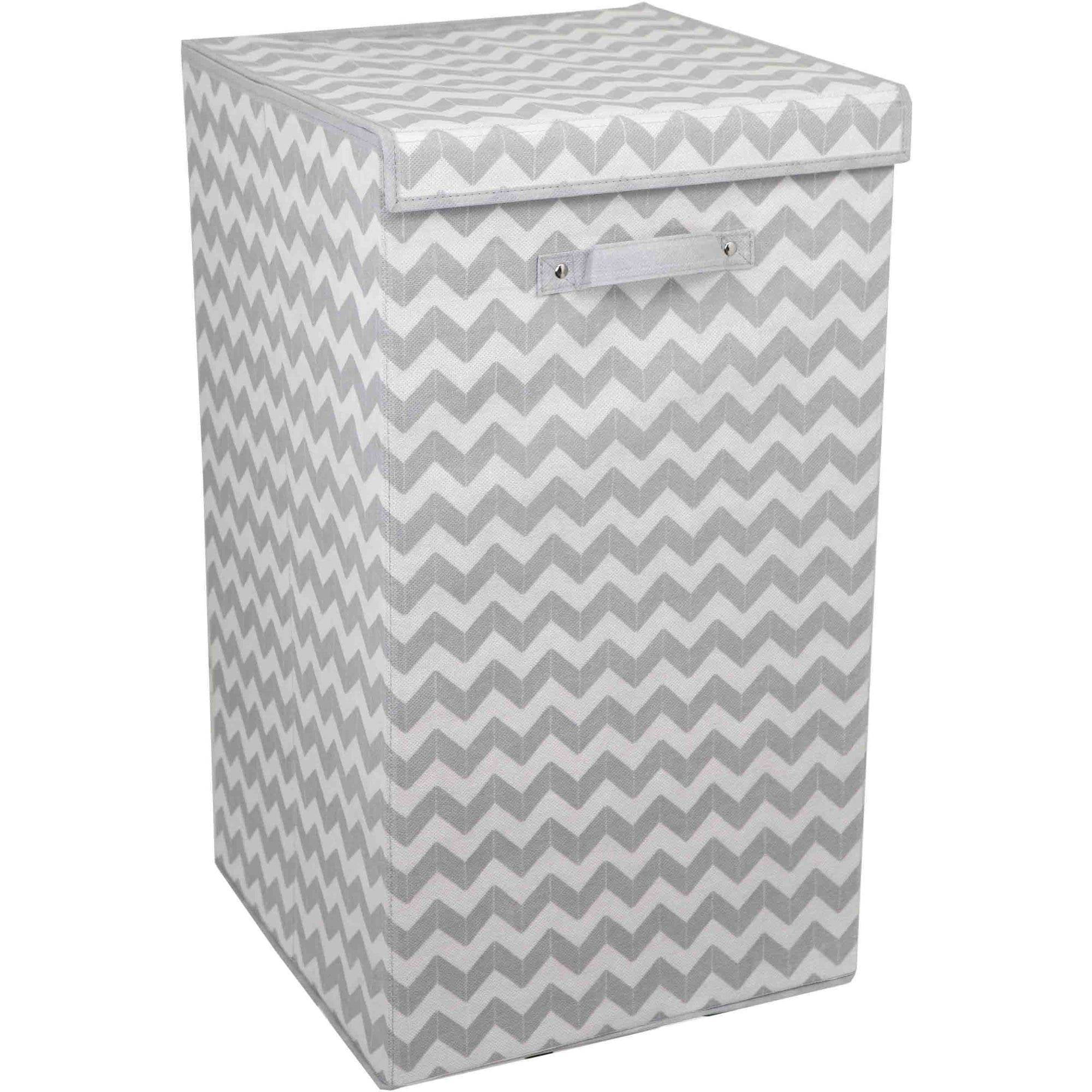 Home Basics Chevron Grey Laundry Hamper