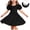 Black, variant on Amidoa Girls Puff Sleeve Dresses- Casual Crewneck Short Sleeve Cute Summer Midi Dress Black Size 5-14