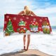 thumbnail image 1 of Toalla de playa de microfibra para hombres y mujeres, toalla de playa de renos, Papá Noel, vista nocturna de Navidad, natación, secado rápido, decoración del hogar, regalo para niños, 1 of 4