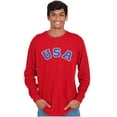 thumbnail image 4 of USA United States Patriotic 4th July Plus Size Long Sleeve Graphic Tee Shirt Brisco Brands 2X, 4 of 6
