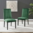 thumbnail image 2 of Side Dining Chair, Nailhead, Set of 2, Green, Velvet, Modern Contemporary, Kitchen Room Cafe Bistro Restaurant Hospitality, 2 of 9